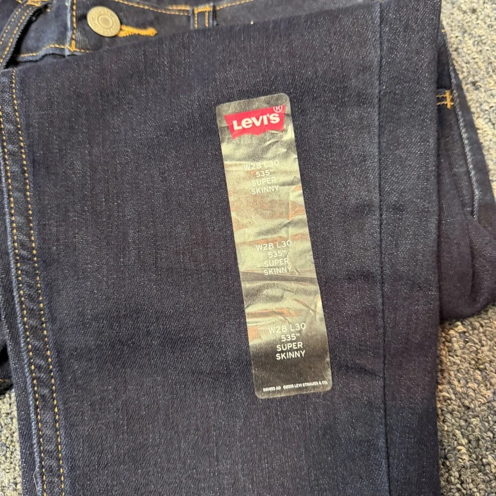Levis 535 Super Skinny Jeans Womens 28x30 Dark Wash Mid Rise Denim Indigo NWT
